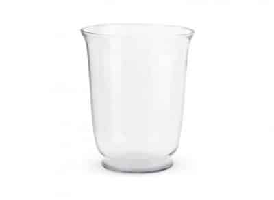 vase שקוף ללא עיטורים, מתאים לעיצוב שולחנות לאירועים והשכרת כלי אוכל לאירוע.