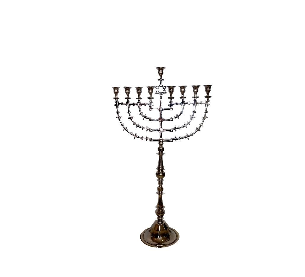 מנורה מעוצבת לחנוכה, מתאימה להשכרת ציוד לאירועים ולחגיגות משפחתיות.