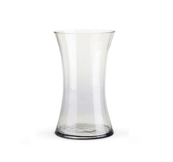 vase שקוף מעוצב, מתאים לעיצוב שולחנות לאירועים וחתונות. השכרת כלי אוכל לאירוע.