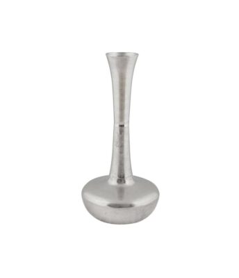 vase ממתכת בעיצוב מודרני, מושלם לעיצוב שולחנות לאירועים שונים.